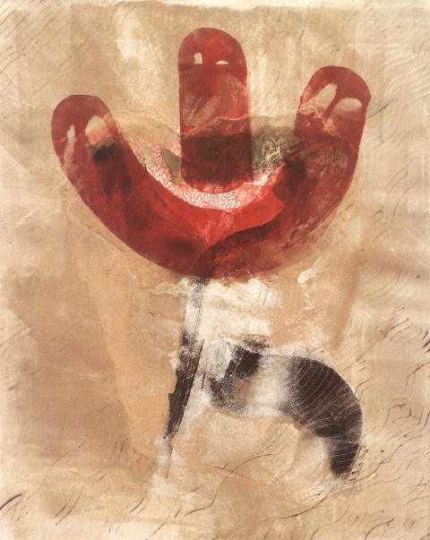 Flor en tinta rosa