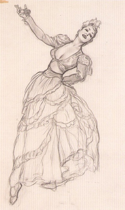 Bailarina con castañuelas